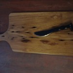 Hickory Board With Knife