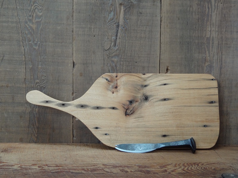 Old Board With Knife
