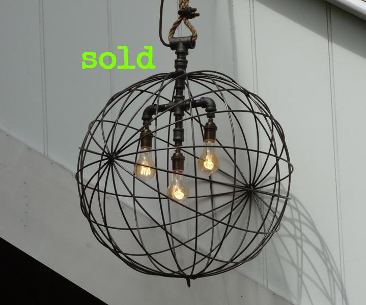 Large Metal Sphere Pendant Light